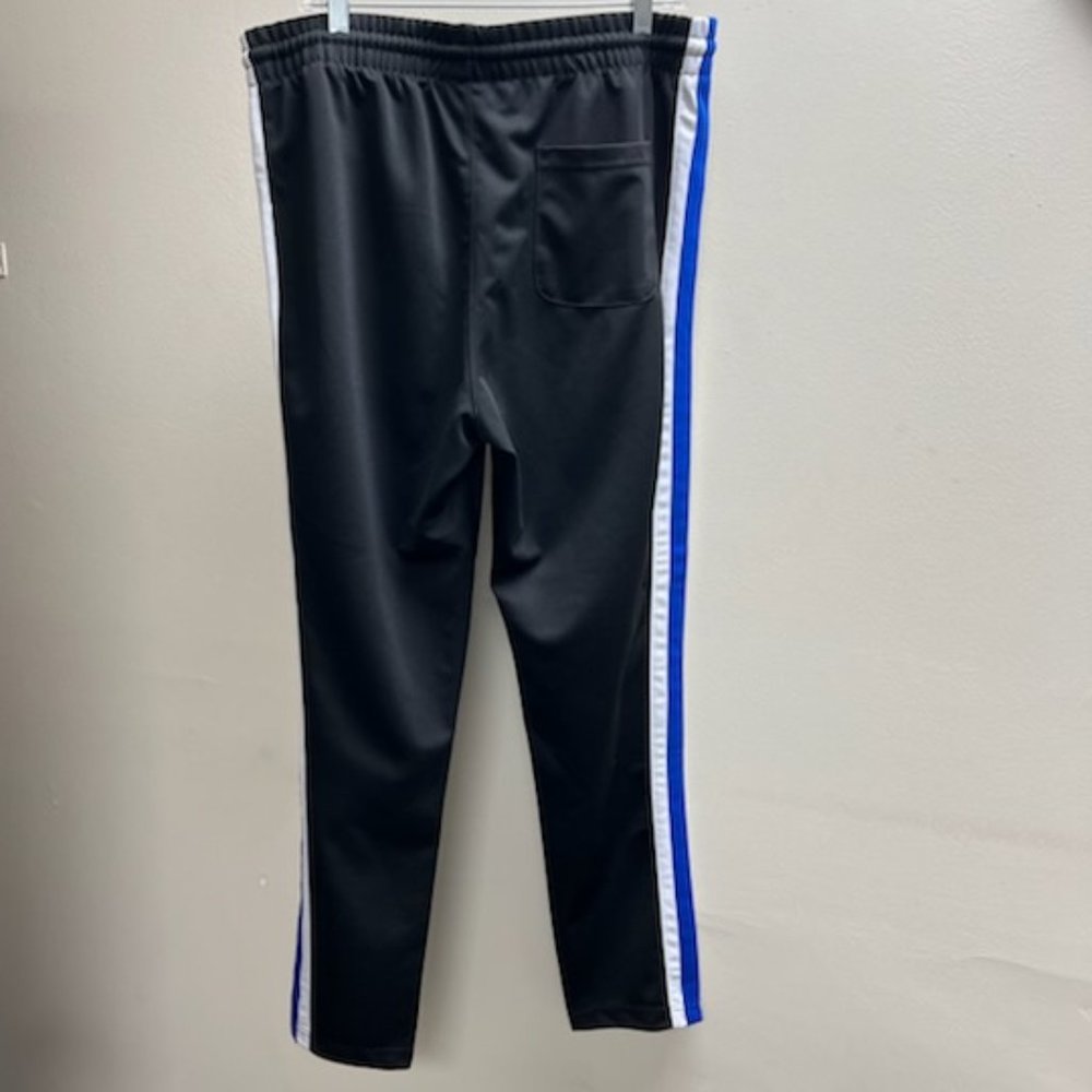 WT Men's Joggers X-Large Black with White and Blue stripes down the legs